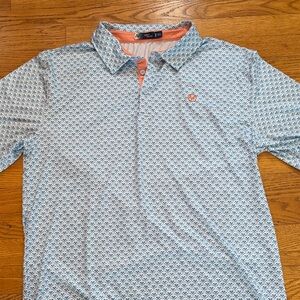 Next Flex Golf Blue and White Polo Shirt Like NEW XXL